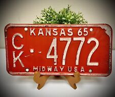 1965 KANSAS License Plate Tag Cherokee County Vintage CK-4772 picture