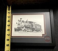 Rare Vintage H.L Scott III Railroad Art Custom Framed Matted Pin Back Lapel Pin picture