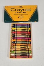 Vtg Large Round Crayola Crayons Binney & Smith #336 Flat Box 16 count Unused -NY picture