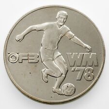1978 World Cup Men's Soccer Argentina - Austria Silver Medal/ Token 40mm picture