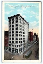 1920 South East Corner W. 5th Walnut Street S. & L. Bldg. Des Moines IA Postcard picture