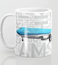 KLM Boeing 747-400 with Airport Codes - Coffee Mug (11oz) picture