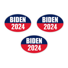 (3-Pack) Joe Biden 2024 Oval Campaign Magnet, Red White Blue, 6