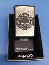 Zippo 29291 Laser-Etched Harley Davidson Skull Black Matte picture