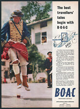 1960 British Airways BOAC print ad Basque Dancer St. Jean Pied-de-Port picture