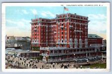 1925 CHALFONTE HOTEL BOARDWALK AMERICAN FLAG ATLANTIC CITY NJ ANTIQUE POSTCARD picture
