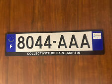 Rare COLLECTIVITE DE SAINT MARTIN license plate ~ (French) St. Martin  8044-AAA picture