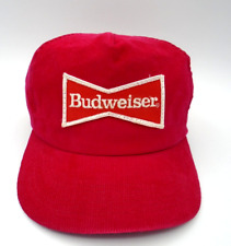 Vintage Budweiser Corduroy Patch Trucker Hat Made In USA Official Anheuser Busch picture