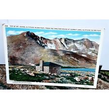 Vintage Top Of Mount Evans Denver Mountain Parks Denver Colorado Post Card picture