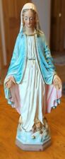 Rare Large Vintage Virgin Mary Lady of Grace Chalkware Religious Statue 13.5