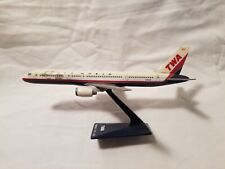 TWA Boeing 747 Model Platic Plane With Stand 10.5
