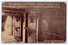 c1950's British Convict Ship Success Oldest Ship Afloat Moulmein Burmah Postcard picture