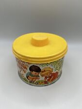 Vint 1962 Mrs Leland’s Candies Advertising Tin Spring Design Yellow Melamine Top picture