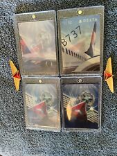 Delta Pilot Trading Cards. Set Of Four Rare Holographic Cards.  +2 Set Of Wings. picture
