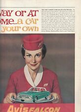 OLD AUSTRALIAN ADVERTISING ,COLOUR ,AVIS FALCON , RENT A CAR , 1962 picture