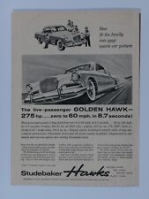 1956 Studebaker Golden Hawk Vintage 275 HP Original Print Ad 8.5 x 11