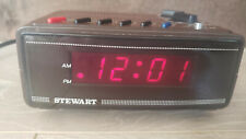 Vintage Stewart AM-FM Alarm Clock Radio ST-245-A Red Digital Read Out 80s Retro  picture