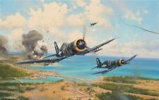Okinawa by Robert Taylor Aviation Art signed by Ten Pacific Corsair Pilots picture