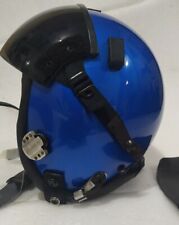 HGU-55 BLUE CUSTOM NAVAL AVIATOR TACTICAL PILOT HELMET  WITH LEATHER EDGEROLL picture