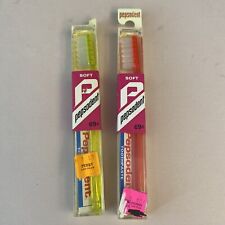 Vintage Pepsodent Toothbrushes in Box Lot 2 Yellow & Pink New old Stock 1970’s picture