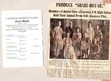 HUGE Laconia NH Scrapbook Contents 1906-1912 HS Proms, Dances, Plays, Local Life picture