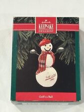 Vintage 1992 Hallmark Keepsake Christmas Ornament Golf's A Ball Club Snowman picture
