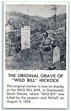 c1960s The Original Grave Of Wild Bill Hickock Deadwood SD Unposted Postcard picture