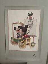 Disneyana Disney Art Print Poster 36x24 Walt Disney Self Portrait Mickey Mouse picture