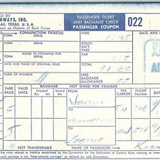 1954 Braniff Airways Airplane Ticket Waterloo, IA to Seattle Flight Coupon TX 5Q picture