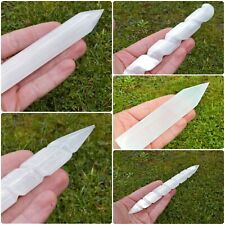 Selenite Crystal Wands, Spiral-Round-Flat Healing Wand £7.99 UK Quick Postage✔ picture