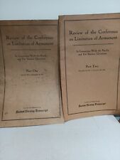 1921 Review of the Conference On Limitation of Armament Parts One and Two 1st Ed picture