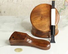 Curved W Hand Crafted smoking Pipe Premium Wood Pipe & 3