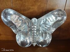 Hand Etched Aluminum Butterfly Tray Spring Easter Garden Decor 13 inch Wingspan picture