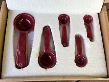Set of 5 Longaberger Pottery Woven Traditions  Measuring Spoons New-Paprika picture