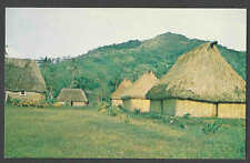 Ca 1967 PPC FIJI ISLAND HUTS APPEARS WOVEN BARK & THATCHED ROOFS MINT picture