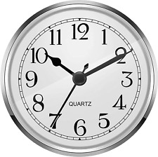 3-1/2 Inch (90 Mm) Quartz Clock Fit-Up/Insert with Arabic Numeral (Silver) picture