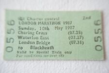 1987 The London Marathon Blackheath Charter Control BR Railway Train Ticket  picture