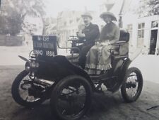 Couple in 1898 De Dion Bouton Car Photograph - Vintage 1930 Image Photo picture