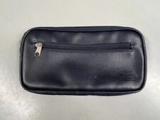 Vintage US Air Airways Travel Toiletry Bag Small Zippered Pouch - Navy Leather picture