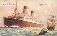 RMS HOMERIC AT SEA ~ WHITE STAR SHIP LINE, ARTIST IMAGE ~ used 1932 picture