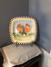 Plater16*16 Large Chicken Handmade Painted It Is A Gorgeous ￼ Platter.  ￼ picture