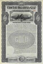 Choctaw, Oklahoma and Gulf Railroad Co. - 3 Full Pages of Coupons & Two Indian V picture