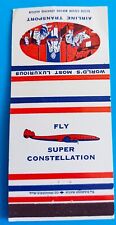 KLM Matchbook Cover 1950's Super Lockheed Constellation World's Luxury picture