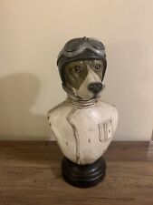 Dog Aviator Bust Statue 14'' Home Decor picture
