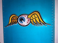 EYEBALL WITH WINGS  flying eyeball CAR PATCH  IRON ON OR SEW ON CAR CULTURE picture