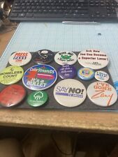 USED Vintage Lot of 13 1980's- 1990's Assorted Round Pinbacks/Pins. NICE LOT picture