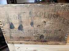 DuPont Explosives Wood Crate Box 50 Lbs Gelex  1940s Dovetailed Mining picture