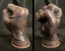 Fist of power statue - hand-made, real wood, life size, ebony/mahogany, heavy picture