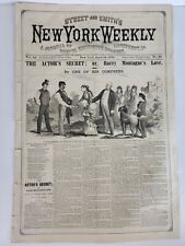 Vintage April 14 1879 New York Weekly Newspaper Street and Smiths No .22 picture