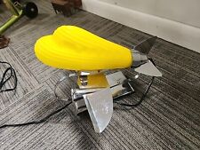 Vintage DC-3 Airplane Desk Lamp Frosted Yellow Glass Art Deco Chrome. Sasparilla picture